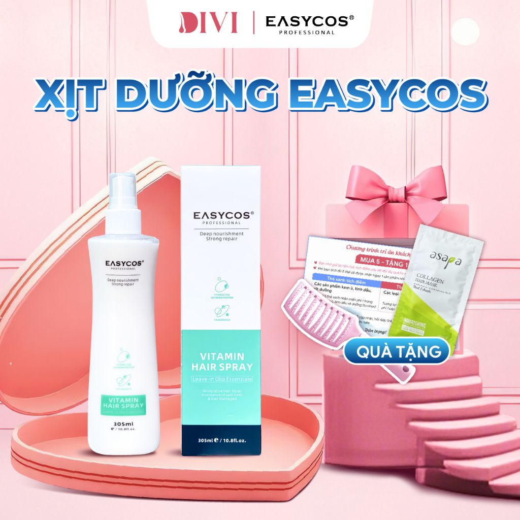 Xịt dưỡng tóc vitamin EASYCOS 305ml phục hồi và chăm sóc chuyên sâu