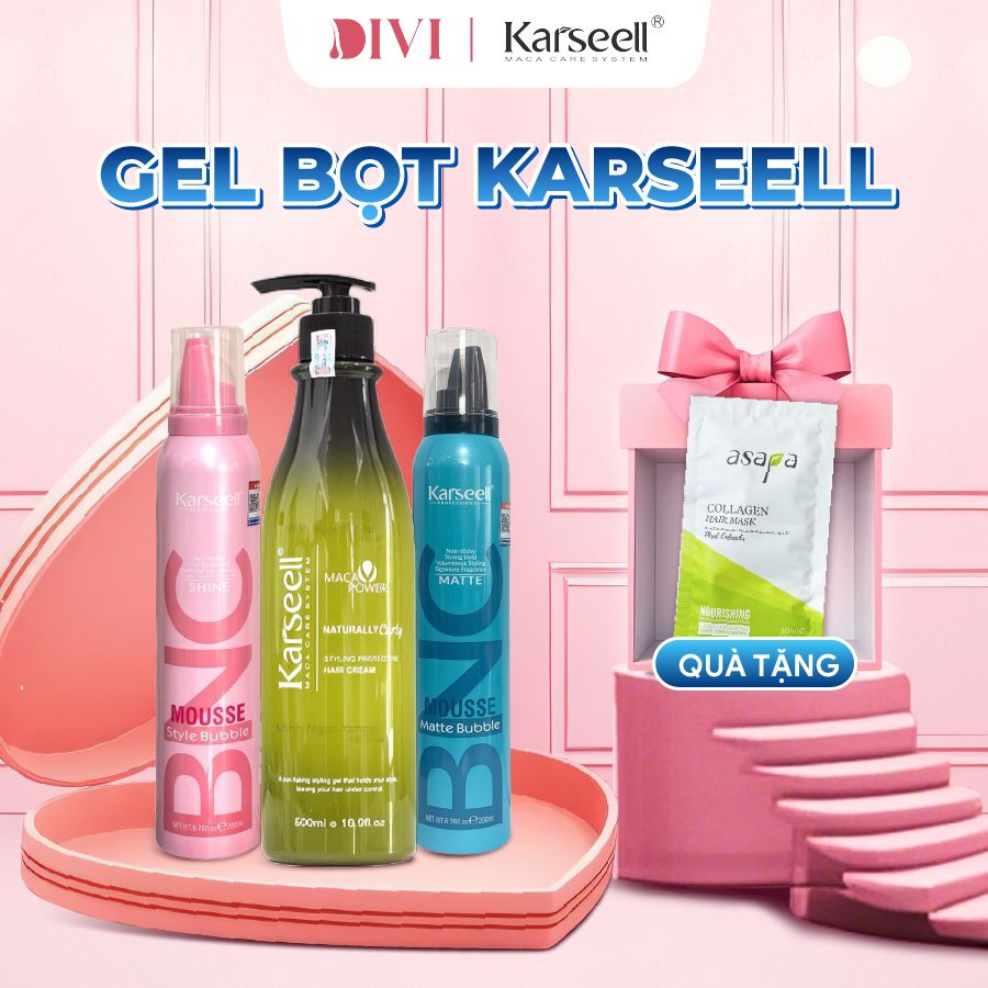 Gel bọt giữ nếp tóc xoăn Karseell, gôm mềm giữ nếp tóc hottrend 2024 - Mỹ phẩm Divi