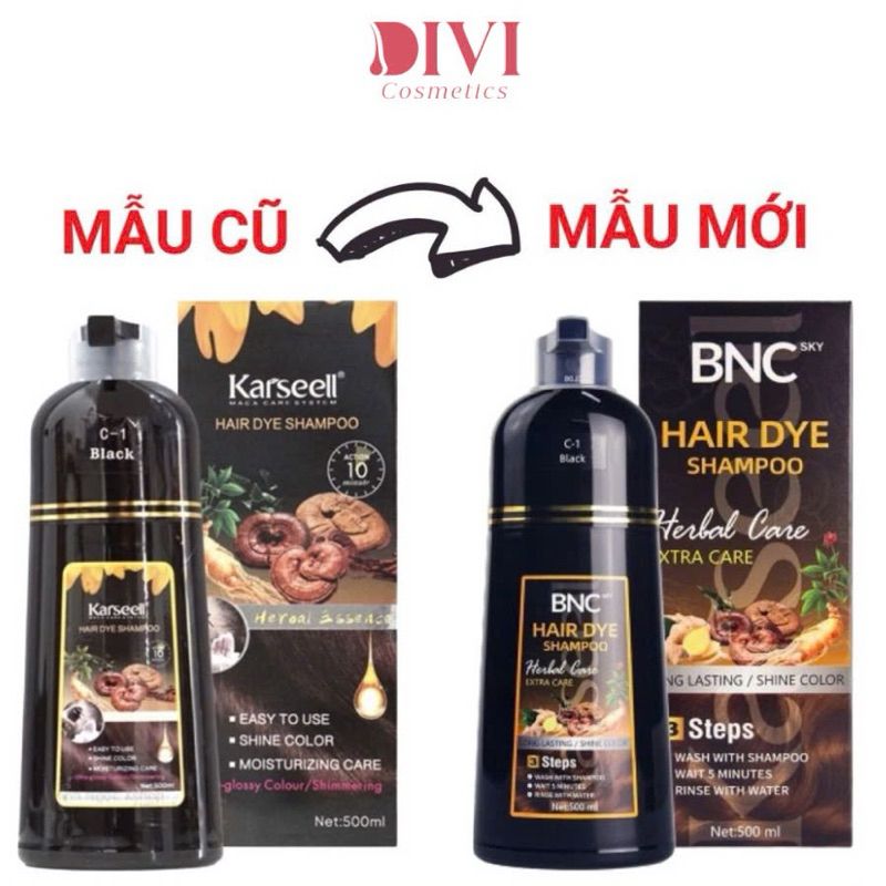 Dầu gội phủ bạc KARSEELL, phủ bạc đen tóc, nâu tóc từ lần gội đầu tiên, 100% thảo dược thiên nhiên 500ml