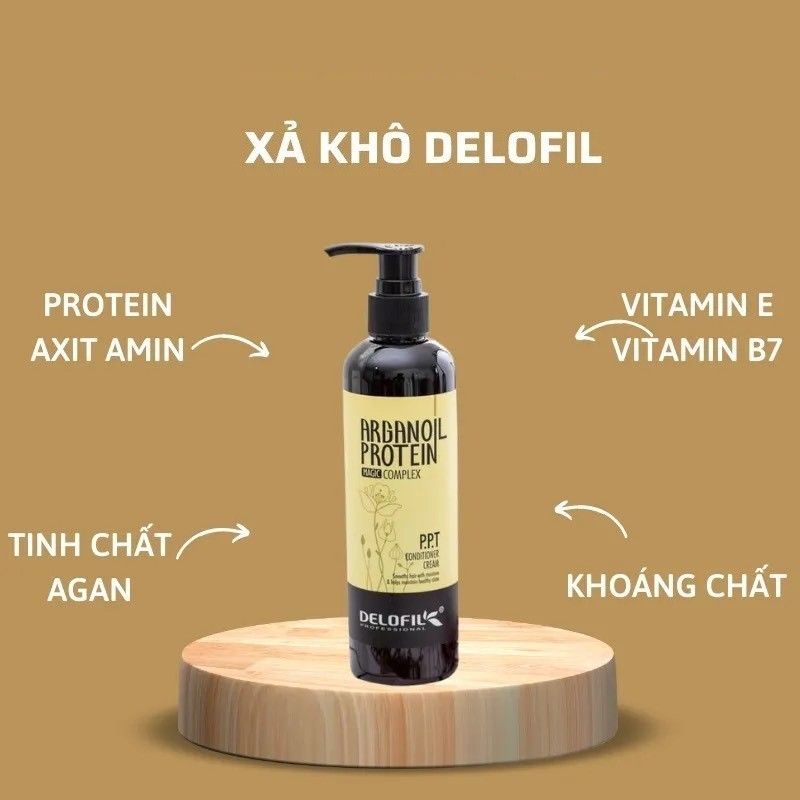 Kem xả khô keratin, dưỡng tóc bóng mượt, phục hồi tóc hư tổn, khô xơ, uốn nhuộm PPT Delofil 260ml - Mỹ phẩm Divi