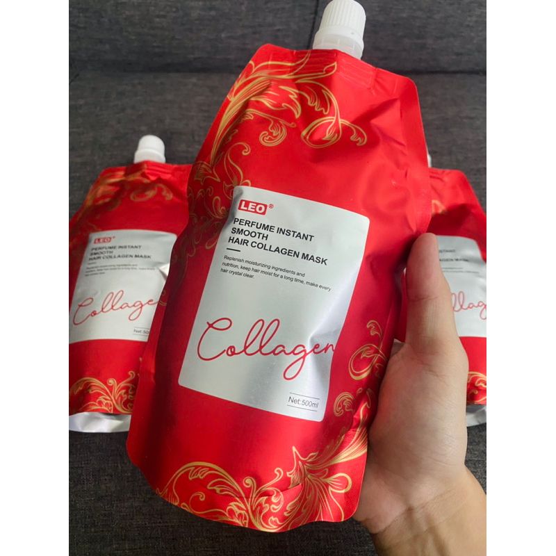 Hấp dầu ủ tóc Collagen LEO PROSEE siêu mềm và thơm phục hồi tóc hư tổn nặng 500ml