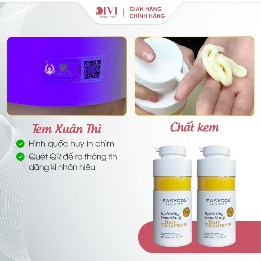 Kem ủ dưỡng tóc giúp tăng độ đàn hồi phục hồi tóc EASYCOS Hair Treatment 500ml - Mỹ phẩm Divi