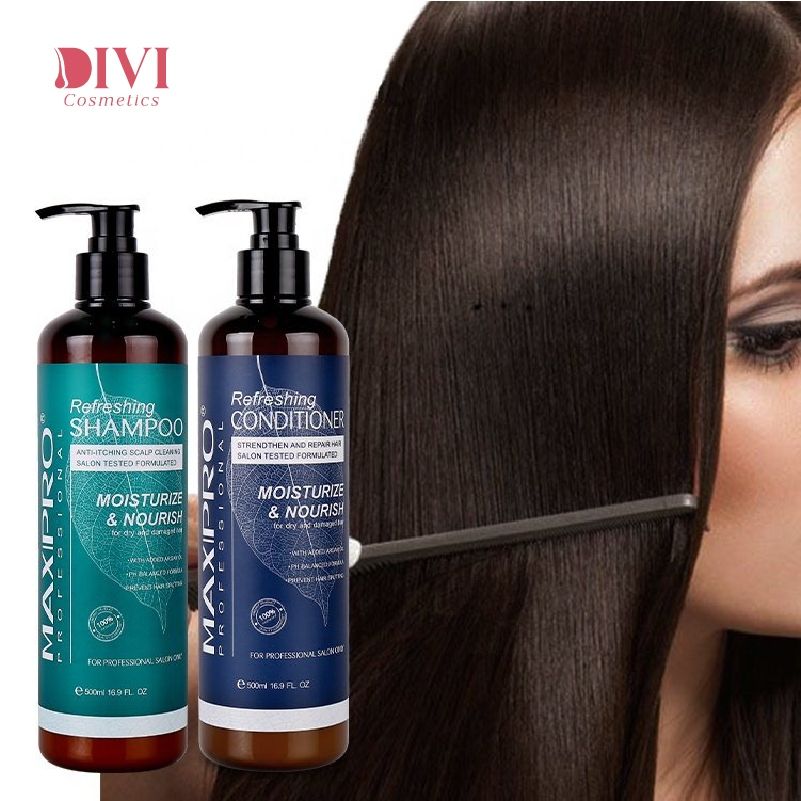 Dầu gội xả dưỡng tóc mềm mượt, giảm gàu ngăn gãy rụng phục hồi tóc hư tổn MAXIPRO 500/800ml - Mỹ phẩm DiVi
