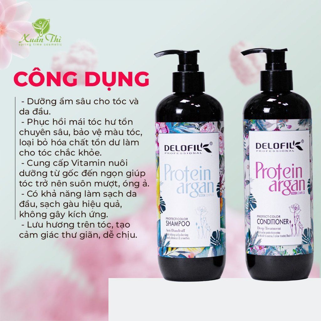 Dầu gội xả DELOFIL giữ màu tóc nhuộm bền màu, lâu phai 500ml - Mỹ phẩm Divi