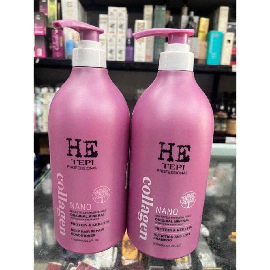 Dầu gội HE TEPI 1000ml chính hãng Dầu gội xả collagen mượt tóc hương nước hoa thơm lâu - Mỹ phẩm Divi