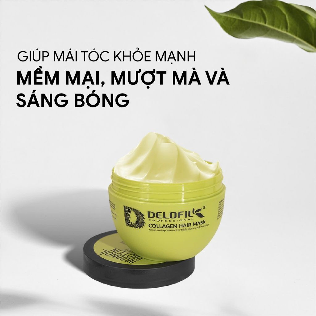 Kem dưỡng ủ tóc collagen Hấp tóc phục hồi tóc hư tổn Delofil Protein Hair Mask 500ml - Mỹ phẩm Divi