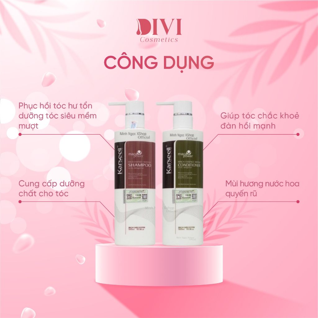 Dầu gội xả phục hồi, chống gàu, chống rụng tóc Karseell Collagen Maca 500ml - Mỹ phẩm Divi