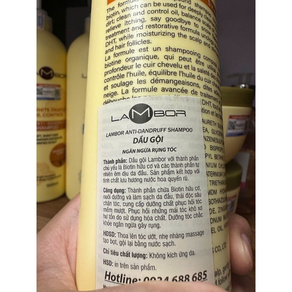 Cặp Dầu Gội Xả LAMBOR Nấm Vàng Truffle 400ML Giảm Rụng Và Kích Thích Mọc Tóc, Thải Độc Tốt Cho Da Đầu - Mỹ phẩm Divi