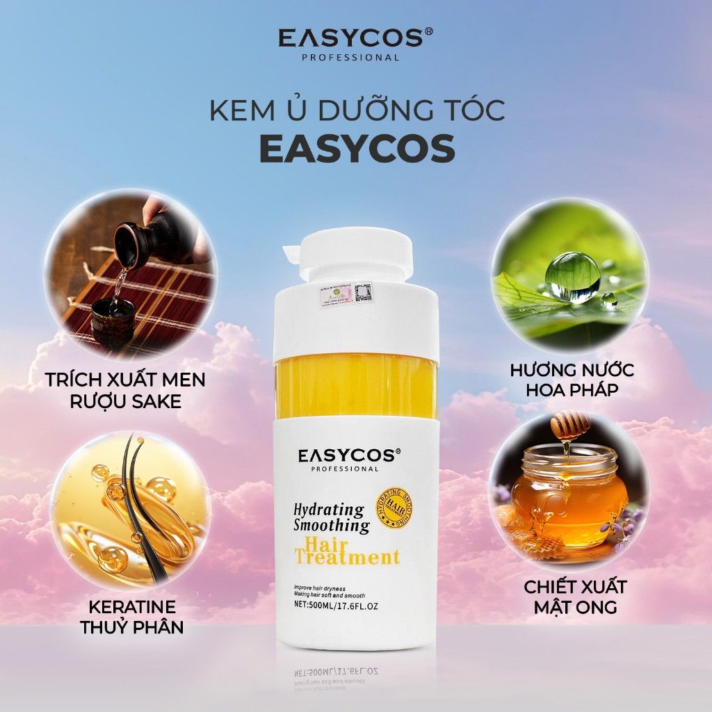 Kem ủ dưỡng tóc giúp tăng độ đàn hồi phục hồi tóc EASYCOS Hair Treatment 500ml - Mỹ phẩm Divi