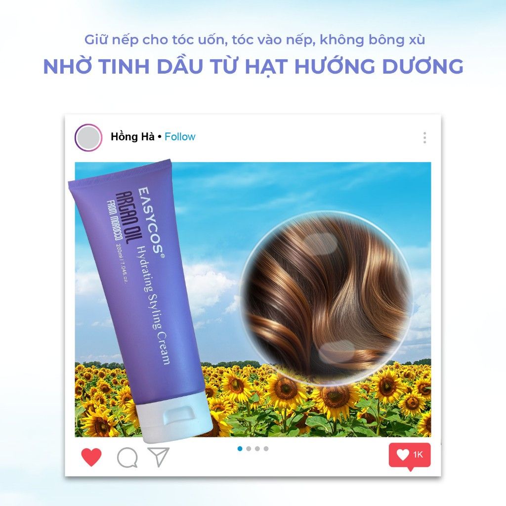 Gel giữ nếp tóc xoăn Easycos nuôi dưỡng, bảo vệ tóc 200ml - Mỹ phẩm Divi