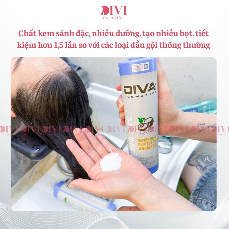 Dầu gội xả DIVA Protect Color giúp giữ màu tóc, phục hồi ,mềm mượt 500ml/750ml - Mỹ phẩm Divi