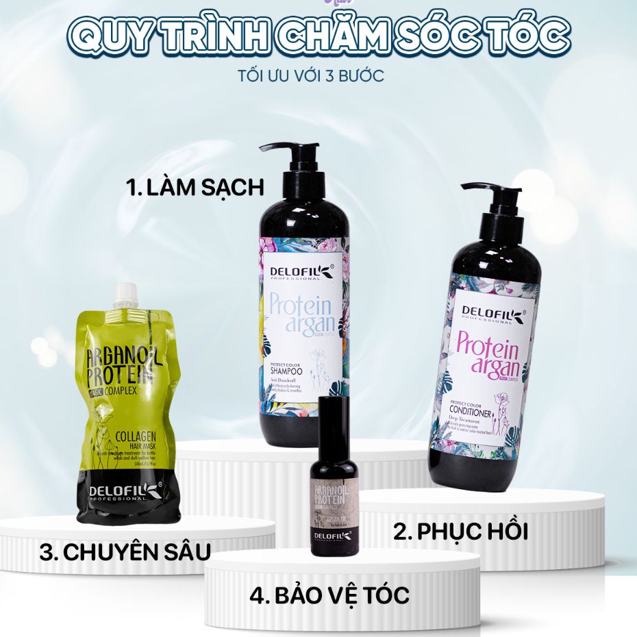 Dầu gội xả DELOFIL giữ màu tóc nhuộm bền màu, lâu phai 500ml - Mỹ phẩm Divi