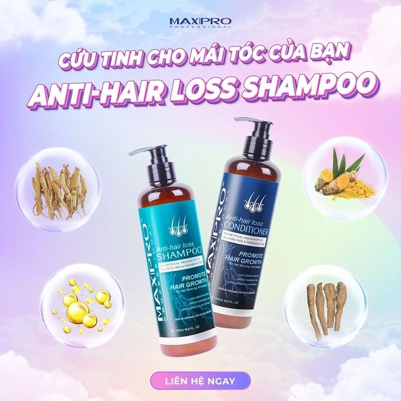 Dầu gội xả MAXIPRO Phục hồi hư tổn, giảm gàu, ngăn ngừa gãy rụng và kích thích mọc tóc 500ml- Mỹ phẩm DiVi