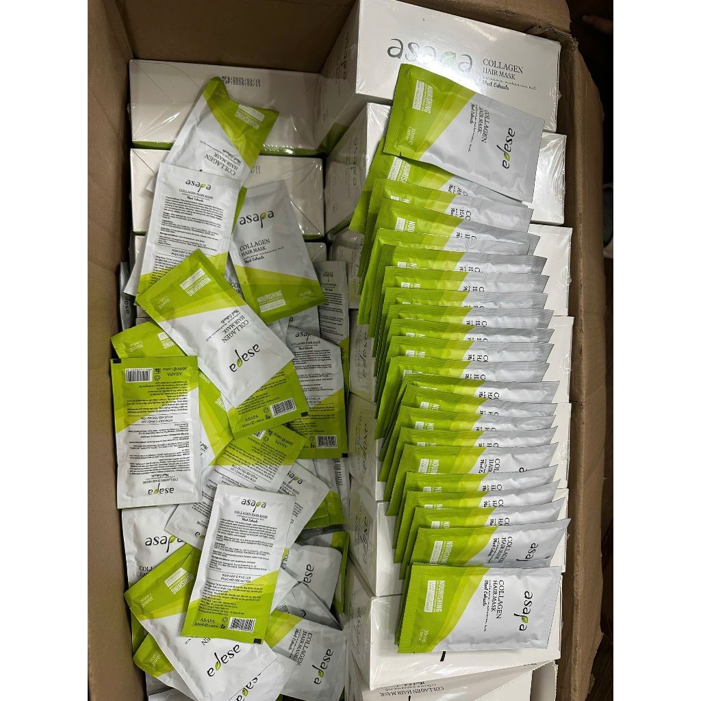 Hộp 24 gói 30ml kem ủ Collagen phục hồi tóc hư tổn, dưỡng tóc suôn mượt Asapa tiện lợi dùng thử, đem đi du lịch - Divi