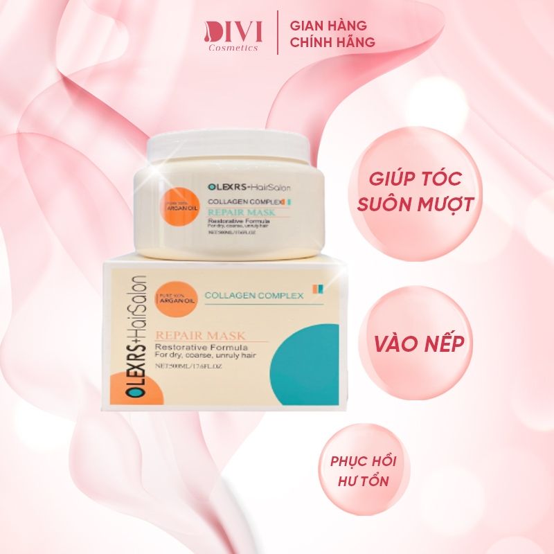 Kem ủ tóc Olexrs Collagen Phục Hồi Tóc, Chống Gãy Rụng 500ml - Mỹ phẩm divi