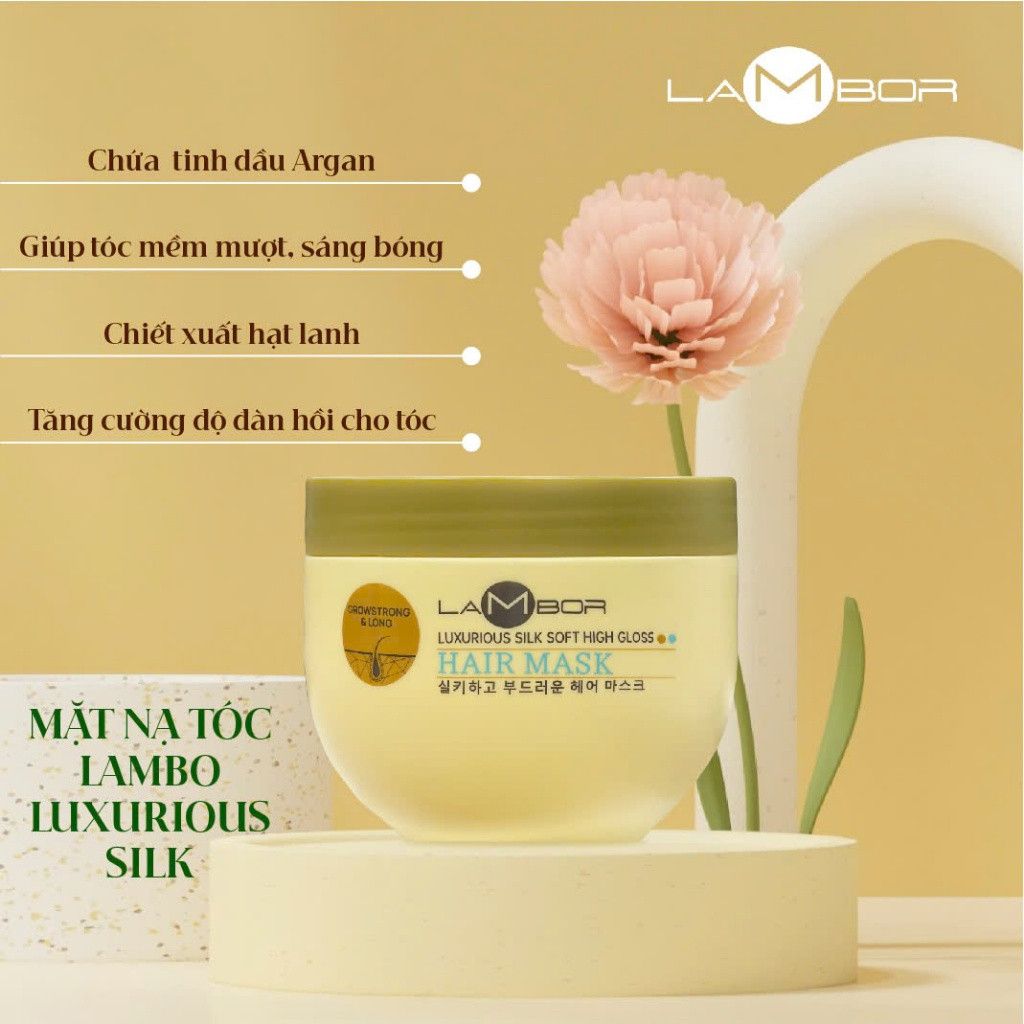 Kem Ủ Tóc Lambor 500ml Phục Hồi Tóc Hư Tổn Dưỡng Ẩm Sâu Giảm Gãy Rụng, Suôn Mượt Chuẩn Salon - Mỹ phẩm Divi