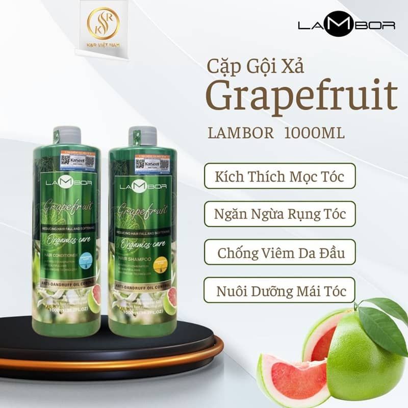 Cặp Gội Xả Bưởi Lambor 1000ML, Kích Thích Mọc Tóc, Ngăn Rụng, Nuôi Dưỡng & Chăm Sóc Tóc Mềm Mượt - Mỹ phẩm Divi