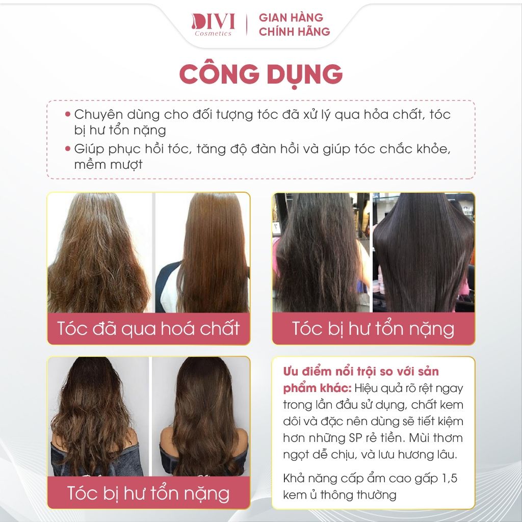 Kem ủ dưỡng tóc giúp tăng độ đàn hồi phục hồi tóc EASYCOS Hair Treatment 500ml - Mỹ phẩm Divi