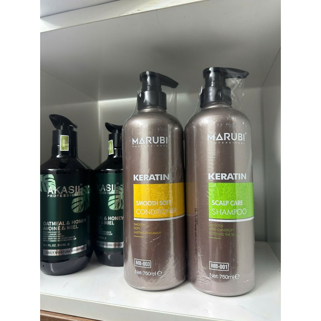Dầu gội MARUBI KERATIN phục hồi hư tổn cho tóc bết, ngăn gàu, nuôi dưỡng tóc mềm mượt 750ml - Mỹ phẩm Divi