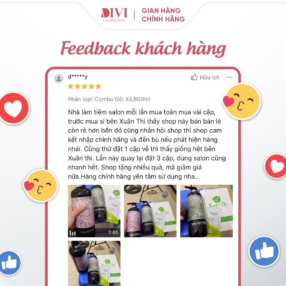 Dầu gội xả Delofil Silky Smooth sạch gàu, kiềm dầu, mềm mượt chống gãy rụng phục hồi tóc 500/800ml - Mỹ phẩm DiVi