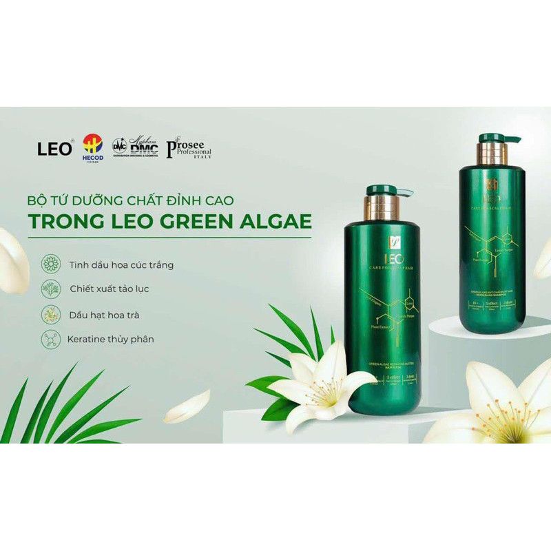 Cặp Gội Xả Prosee LEO Green Dành Cho Tóc Bết ,Gàu,Dầu Nhờn (Algae Anti Dandruff and Refreshing) 750m