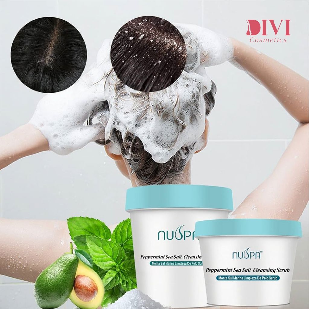 Muối biển bạc hà tẩy tế bào chết cho tóc giúp sạch sâu dưỡng ẩm NUSPA Peppermint Sea Salt Scalp Wash 100ml - Mỹ phẩm Divi