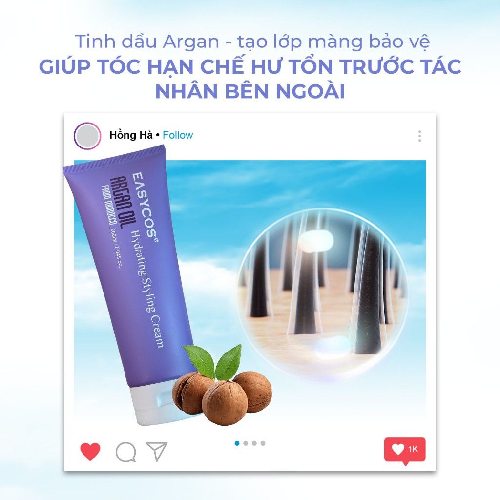Gel giữ nếp tóc xoăn Easycos nuôi dưỡng, bảo vệ tóc 200ml - Mỹ phẩm Divi