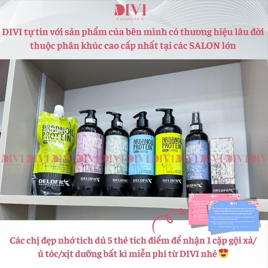 Cặp dầu gội xả Delofil phục hồi hư tổn, dưỡng ẩm giúp tóc mềm mượt 500/800ml - Mỹ phẩm DiVi