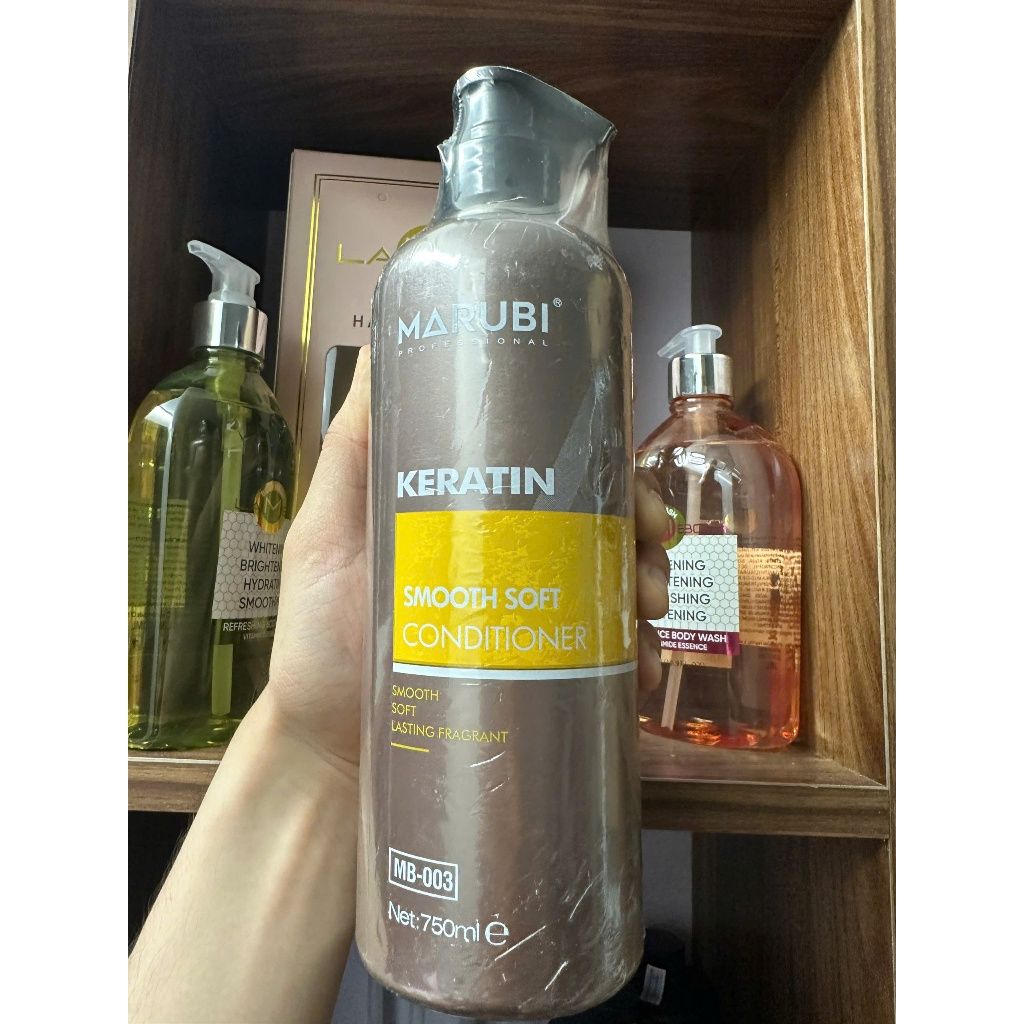 Dầu gội MARUBI KERATIN phục hồi hư tổn cho tóc bết, ngăn gàu, nuôi dưỡng tóc mềm mượt 750ml - Mỹ phẩm Divi