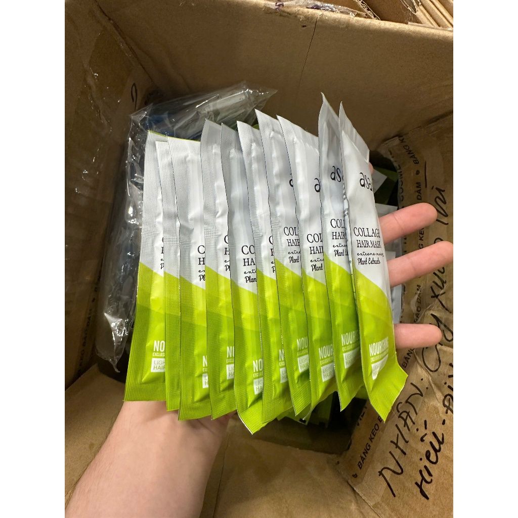 Hộp 24 gói 30ml kem ủ Collagen phục hồi tóc hư tổn, dưỡng tóc suôn mượt Asapa tiện lợi dùng thử, đem đi du lịch - Divi