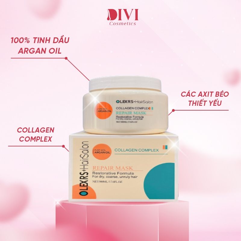 Kem ủ tóc Olexrs Collagen Phục Hồi Tóc, Chống Gãy Rụng 500ml - Mỹ phẩm divi