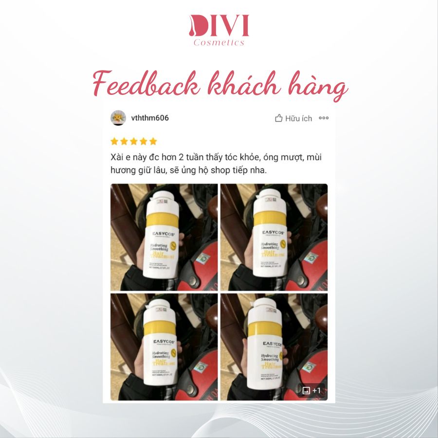 Kem ủ dưỡng tóc giúp tăng độ đàn hồi phục hồi tóc EASYCOS Hair Treatment 500ml - Mỹ phẩm Divi