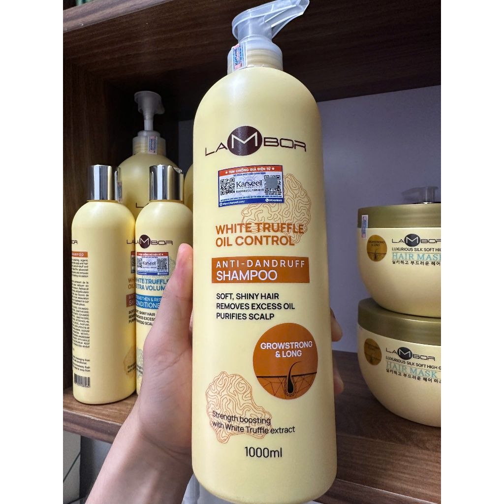 Cặp Dầu Gội Xả LAMBOR Nấm Vàng Truffle 400ML Giảm Rụng Và Kích Thích Mọc Tóc, Thải Độc Tốt Cho Da Đầu - Mỹ phẩm Divi