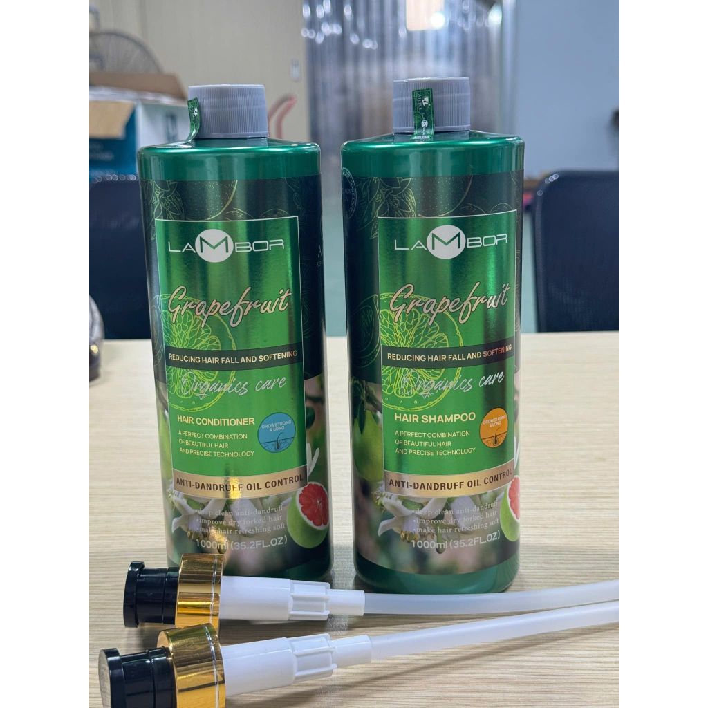 Cặp Gội Xả Bưởi Lambor 1000ML, Kích Thích Mọc Tóc, Ngăn Rụng, Nuôi Dưỡng & Chăm Sóc Tóc Mềm Mượt - Mỹ phẩm Divi