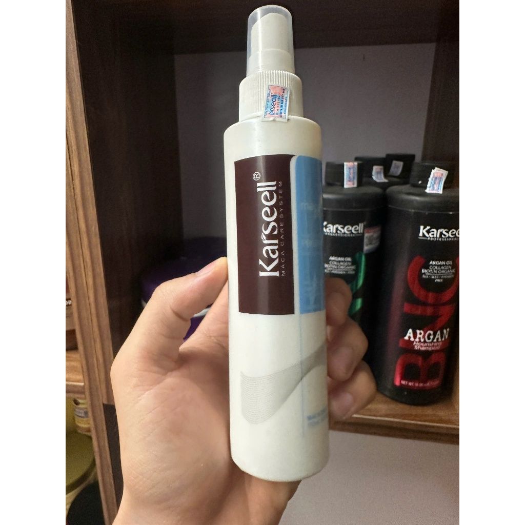 Xịt dưỡng tóc KARSEELL MACA ESSENCE REPAIR PROTEIN SPRAY phục hồi sâu hư tổn dưỡng tóc uốn, duỗi, nhuộm 150ml