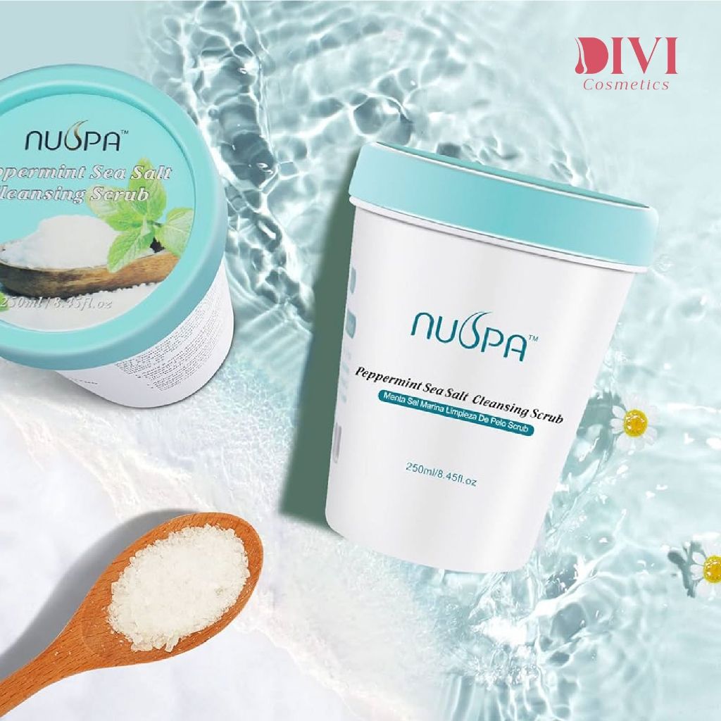 Muối biển bạc hà tẩy tế bào chết cho tóc giúp sạch sâu dưỡng ẩm NUSPA Peppermint Sea Salt Scalp Wash 100ml - Mỹ phẩm Divi