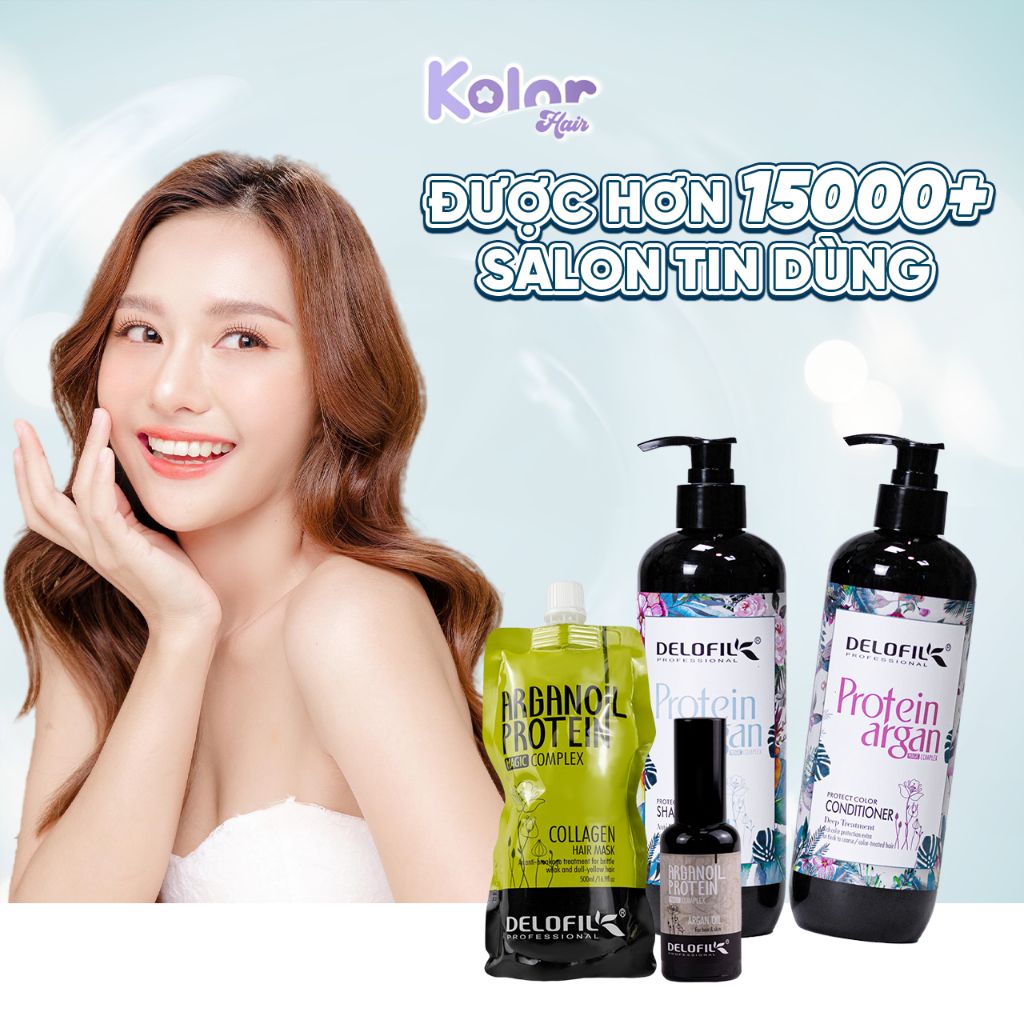 Dầu gội xả DELOFIL giữ màu tóc nhuộm bền màu, lâu phai 500ml - Mỹ phẩm Divi