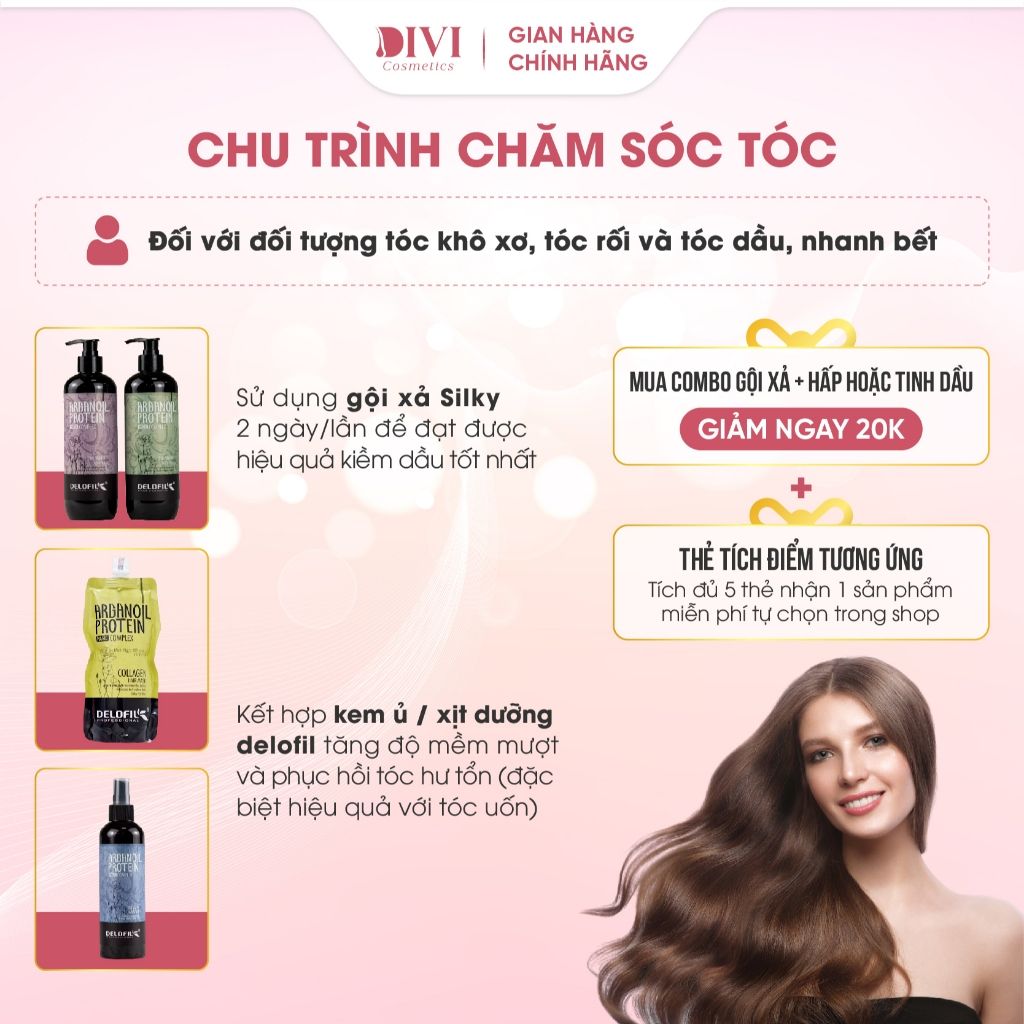 Xịt dưỡng tóc Delofil Vitamin Hair Spray keratin, phục hồi sâu hư tổn dưỡng tóc uốn, duỗi, nhuộm 260ml - Mỹ phẩm Divi