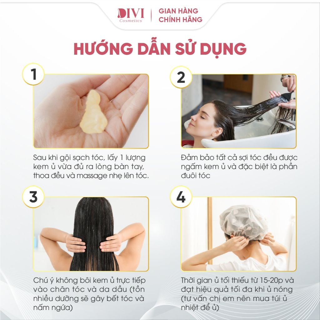Kem ủ tóc DIVA Collagen Protect Color phục hồi sâu tóc hư tổn, giữ màu dưỡng mượt tóc 500ml - Mỹ phẩm Divi
