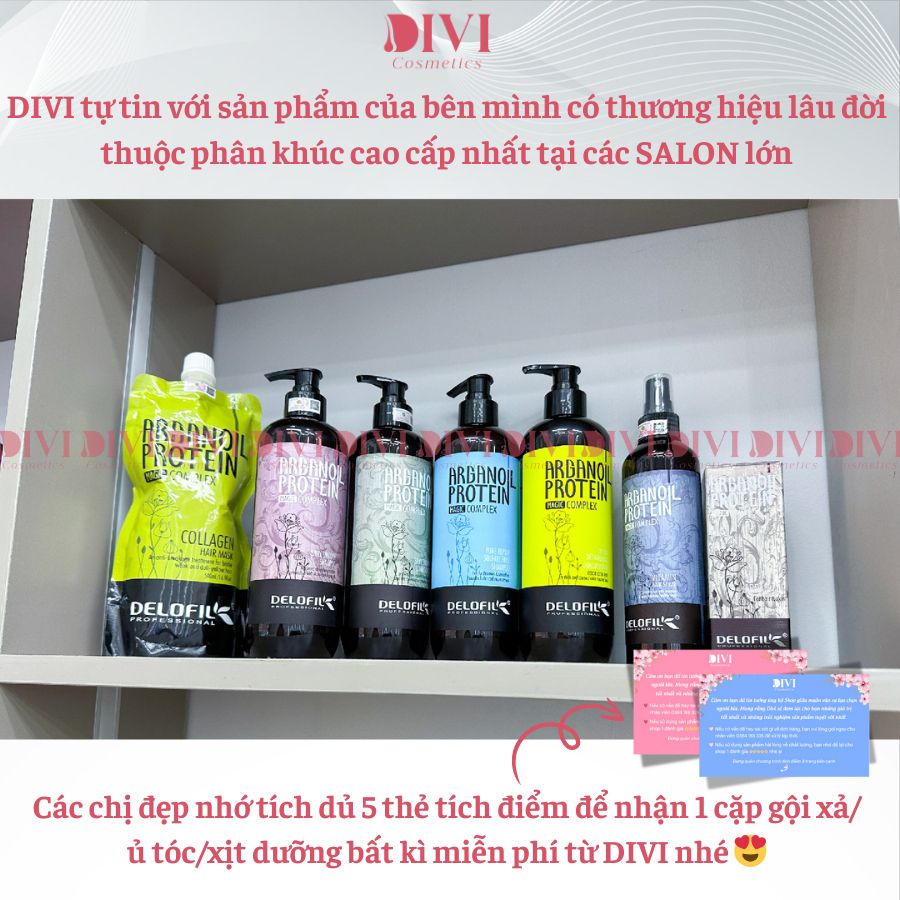 Dầu gội xả Delofil Silky Smooth sạch gàu, kiềm dầu, mềm mượt chống gãy rụng phục hồi tóc 500/800ml - Mỹ phẩm DiVi