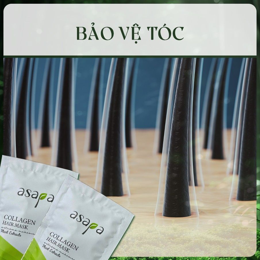 Hộp 24 gói 30ml kem ủ Collagen phục hồi tóc hư tổn, dưỡng tóc suôn mượt Asapa tiện lợi dùng thử, đem đi du lịch - Divi