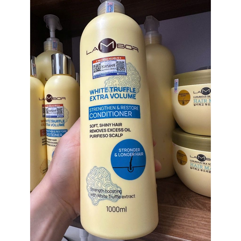 Cặp Dầu Gội Xả LAMBOR Nấm Vàng Truffle 400ML Giảm Rụng Và Kích Thích Mọc Tóc, Thải Độc Tốt Cho Da Đầu - Mỹ phẩm Divi