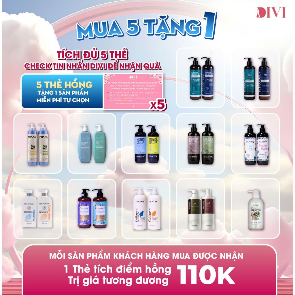 Dầu gội xả MAXIPRO Phục hồi hư tổn, giảm gàu, ngăn ngừa gãy rụng và kích thích mọc tóc 500ml- Mỹ phẩm DiVi