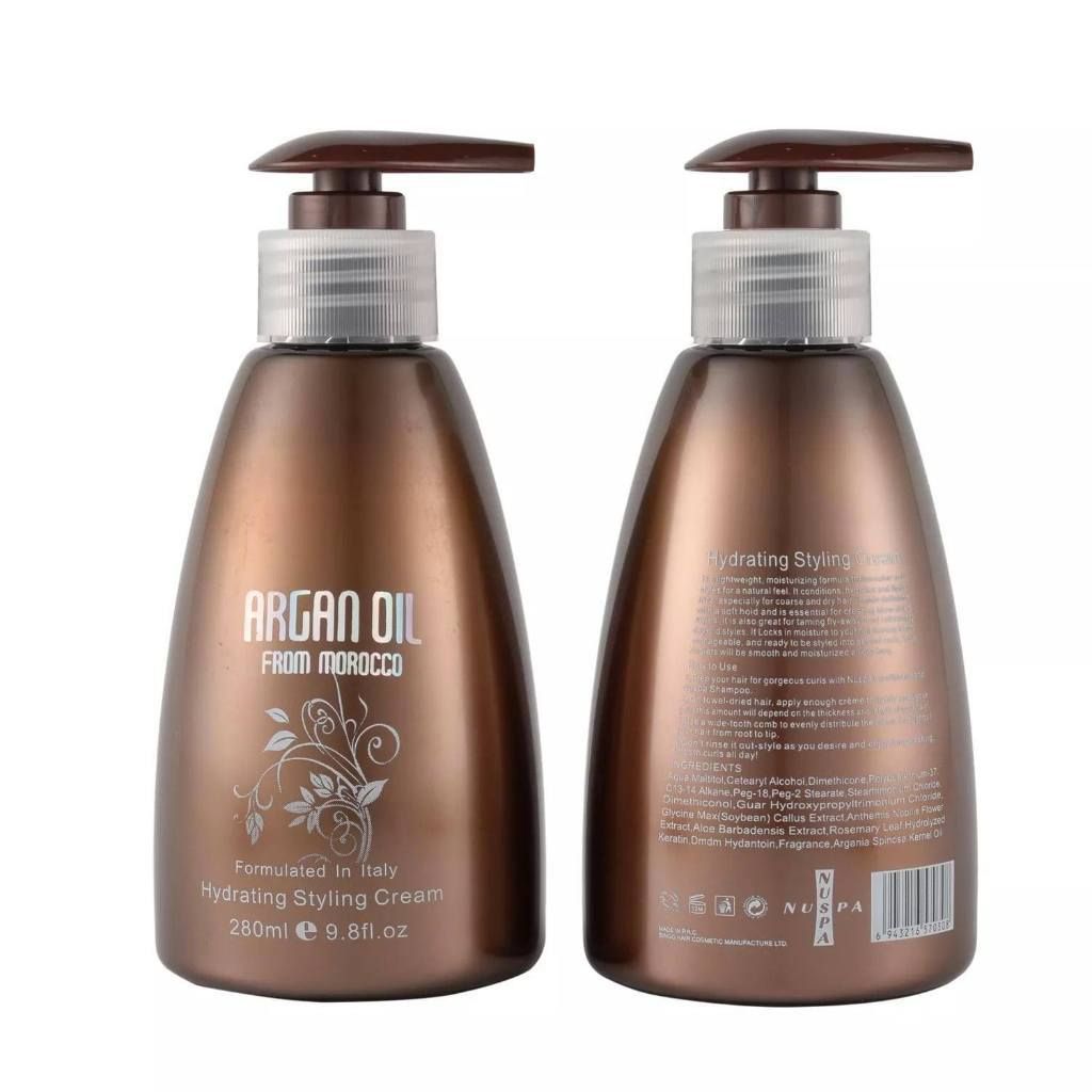 Gel giữ nếp tóc, tạo kiểu dưỡng tóc nam nữ phồng tóc, mềm mại ARGAN OIL nuspa 280ml - Mỹ phẩm Divi