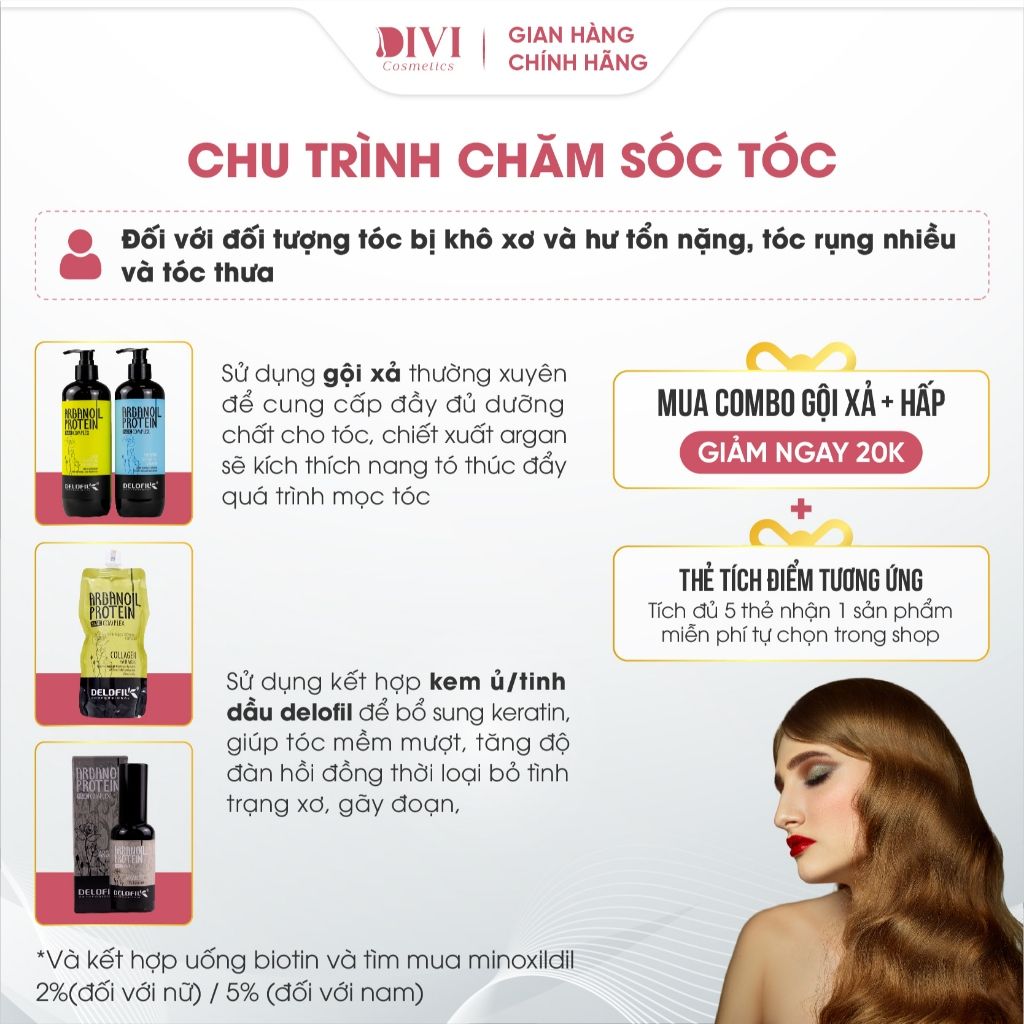 Kem ủ tóc Collagen Hair Mask Delofil phục hồi tóc hư tổn, làm mềm mượt, ngăn chặn tóc gãy rụng 500ml - Mỹ phẩm Divi