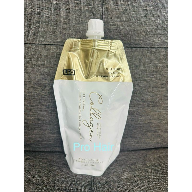 Hấp dầu ủ tóc Collagen LEO PROSEE siêu mềm và thơm phục hồi tóc hư tổn nặng 500ml