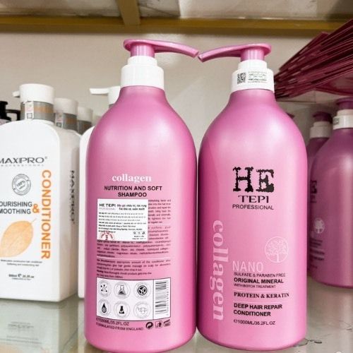 Dầu gội HE TEPI 1000ml chính hãng Dầu gội xả collagen mượt tóc hương nước hoa thơm lâu - Mỹ phẩm Divi