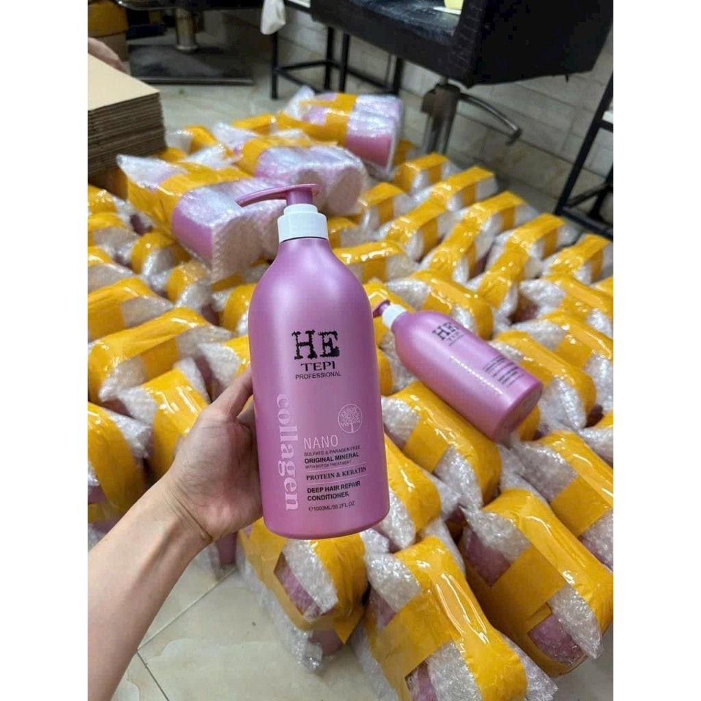 Dầu gội HE TEPI 1000ml chính hãng Dầu gội xả collagen mượt tóc hương nước hoa thơm lâu - Mỹ phẩm Divi